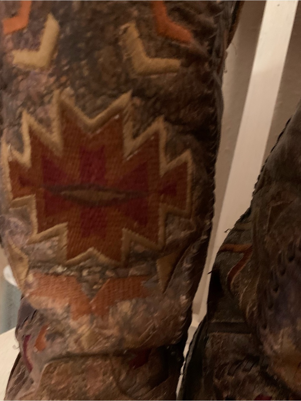 Corral Brown Leather Western Heeled Boots with Turquoise Lining - Picture 8 of 12